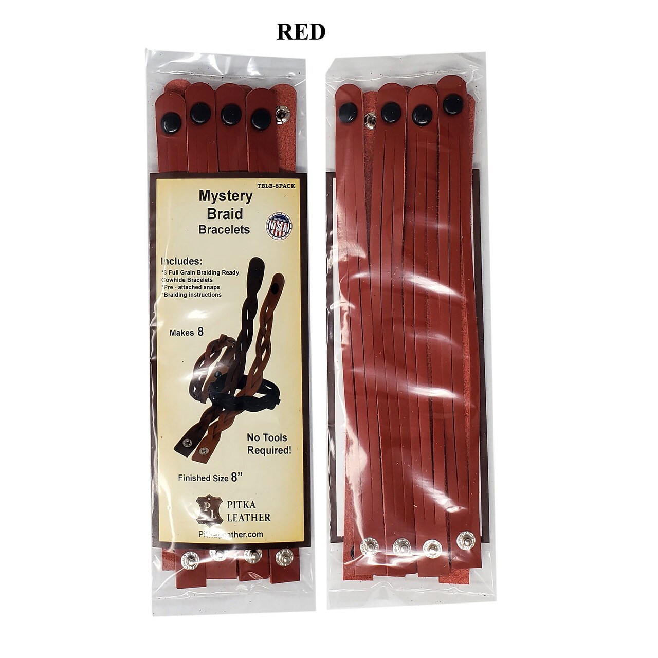 DIY Braided Leather Bracelets Kit – Mystery Braid 8 Pack, Easy Leather Bracelet Making for Craft Nights